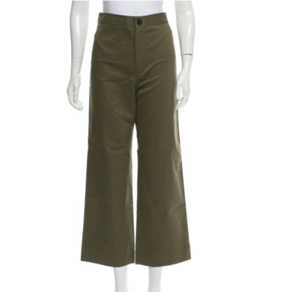 Olive Steven Alan Monroe Wide-Leg Cropped Pants